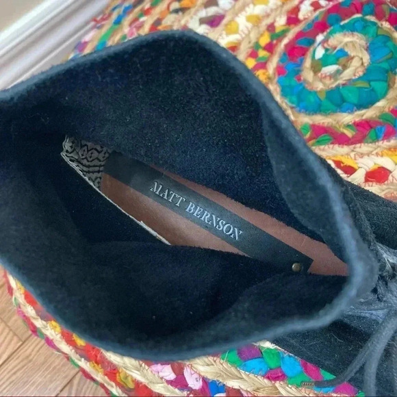 Matt Bernson black leather suede  ankle boots - Picture 2 of 4